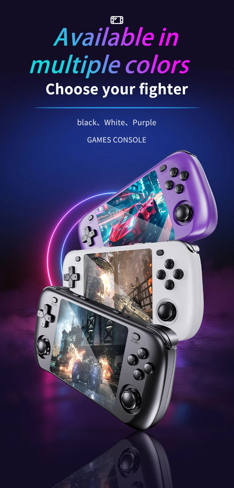 Console de Jeu Rétro H36S 2026 Portable avec Écran IPS HD 64 Go 128 Go Système d'Exploitation Open Source Jeux Classiques
