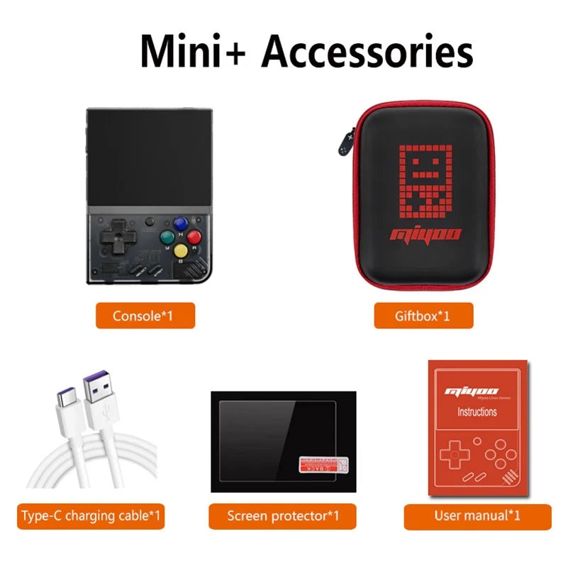 MIYOO Mini Plus – Console Rétro Portable, Écran IPS 3,5" HD, Wi-Fi, 3000 mAh