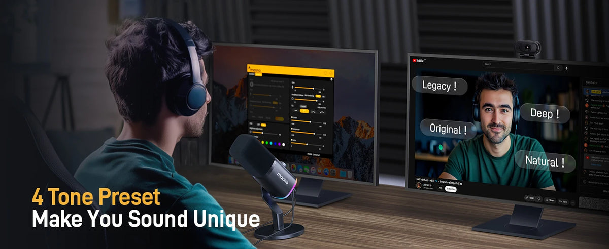 MAONO PD100X - Microphone Dynamique USB/XLR pour Streaming et Gaming