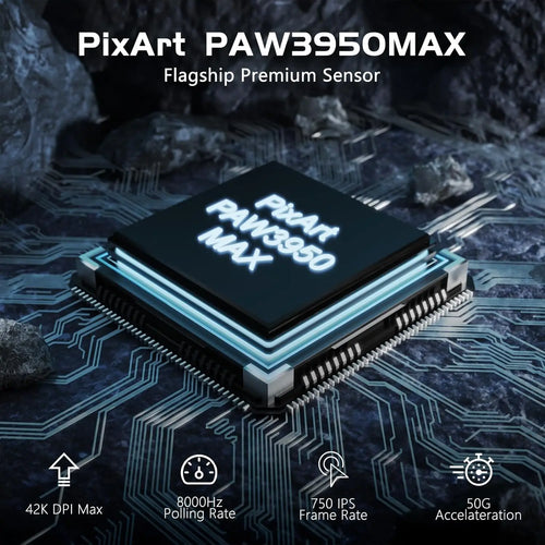 Attack Shark R6 – Souris Gaming Sans Fil Légère | PAW 3950Max | 8000Hz | Bluetooth