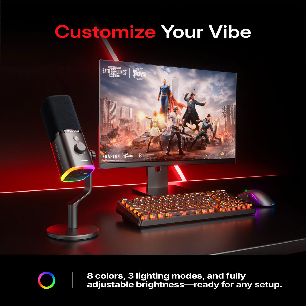 MAONO PD100W - Microphone Dynamique Sans Fil pour Streaming et Gaming