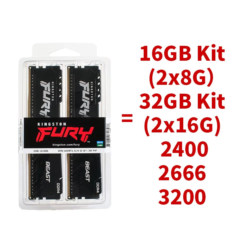 Mémoire RAM DDR4 Kingston BEAST pour PC de bureau