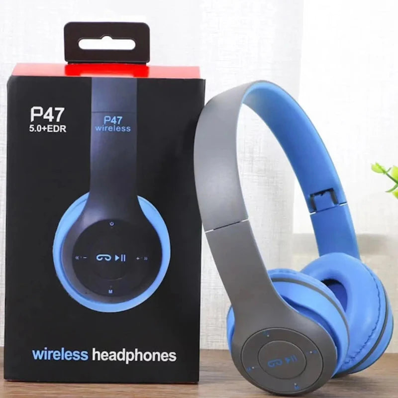 Casque Bluetooth Sans Fil Pliable P47 – Stéréo HiFi, Micro Intégré, Carte SD