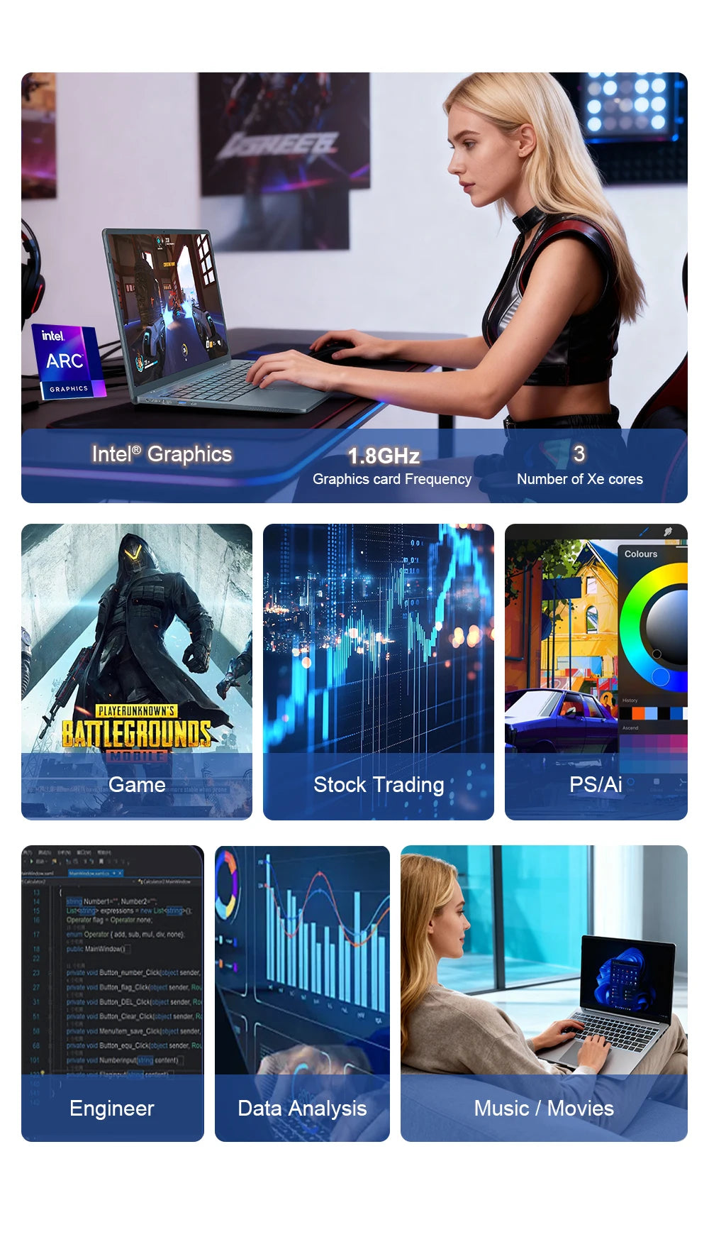 PC portable Ninkear N16 Pro - Intel Core Ultra 5, 16" 2.5K 120 Hz, 16 Go, 1 To SSD
