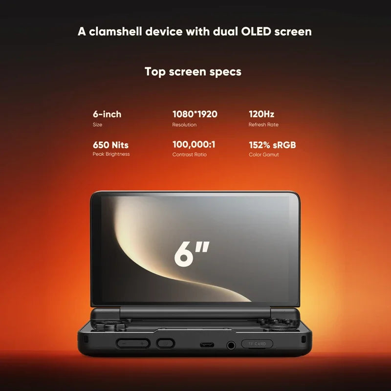 AYN Thor - Console de Jeu Portable Clamshell Android, Écran AMOLED 6" 120Hz