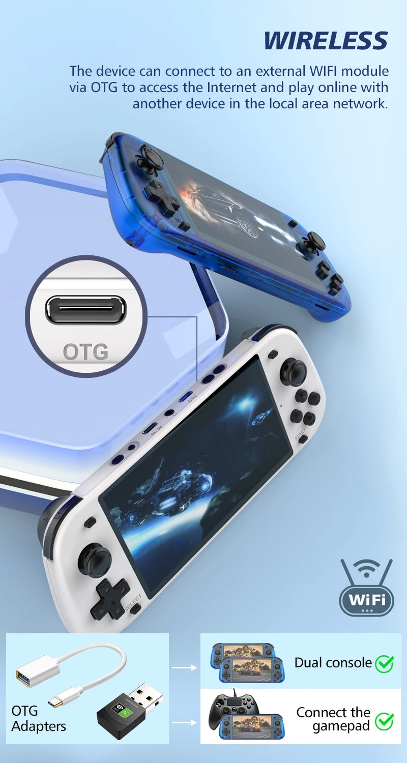 Console Rétro Portable R50S – Grand Écran IPS 5,1", Batterie 4200 mAh, 20 000+ Jeux