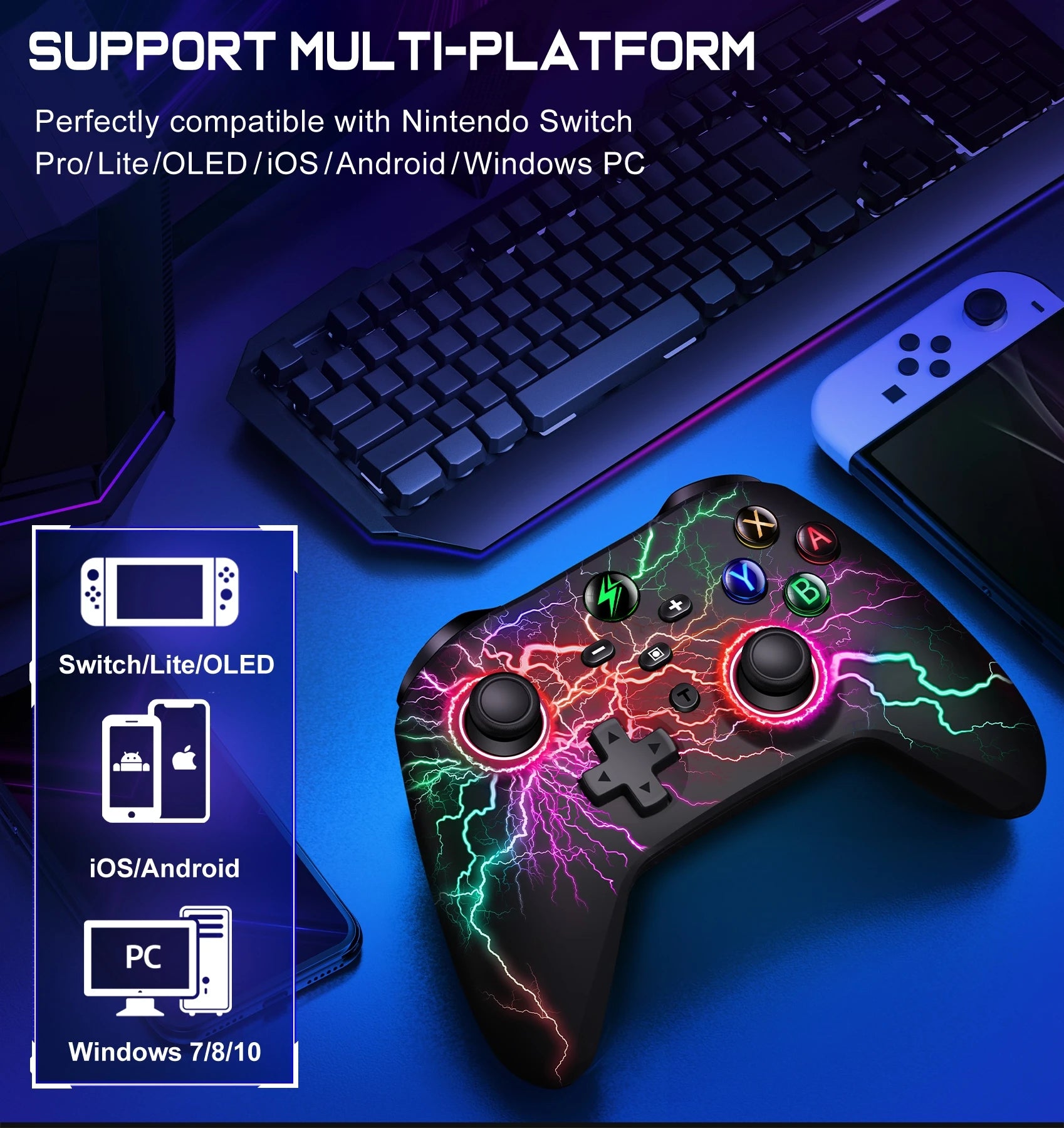 Manette de jeu sans fil pour Switch/Switch Lite/Switch OLED avec fonction de réveil programmable et turbo - LE COIN  DES GAMERS - Manette de jeu sans fil pour Switch/Switch Lite/Switch OLED avec fonction de réveil programmable et turbo - LE COIN  DES GAMERS - LE COIN  DES GAMERS