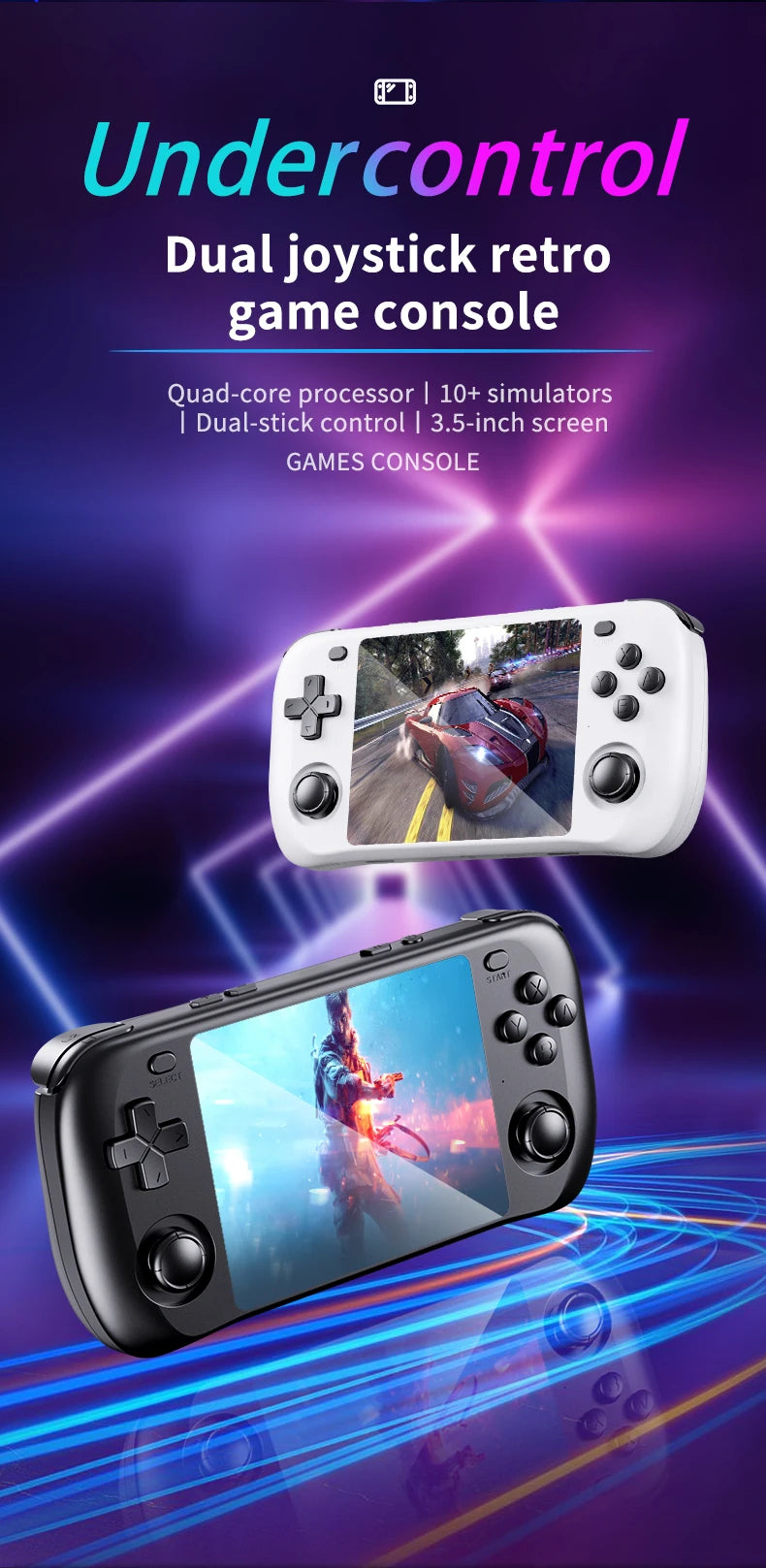 Console de Jeu Rétro H36S 2026 Portable avec Écran IPS HD 64 Go 128 Go Système d'Exploitation Open Source Jeux Classiques