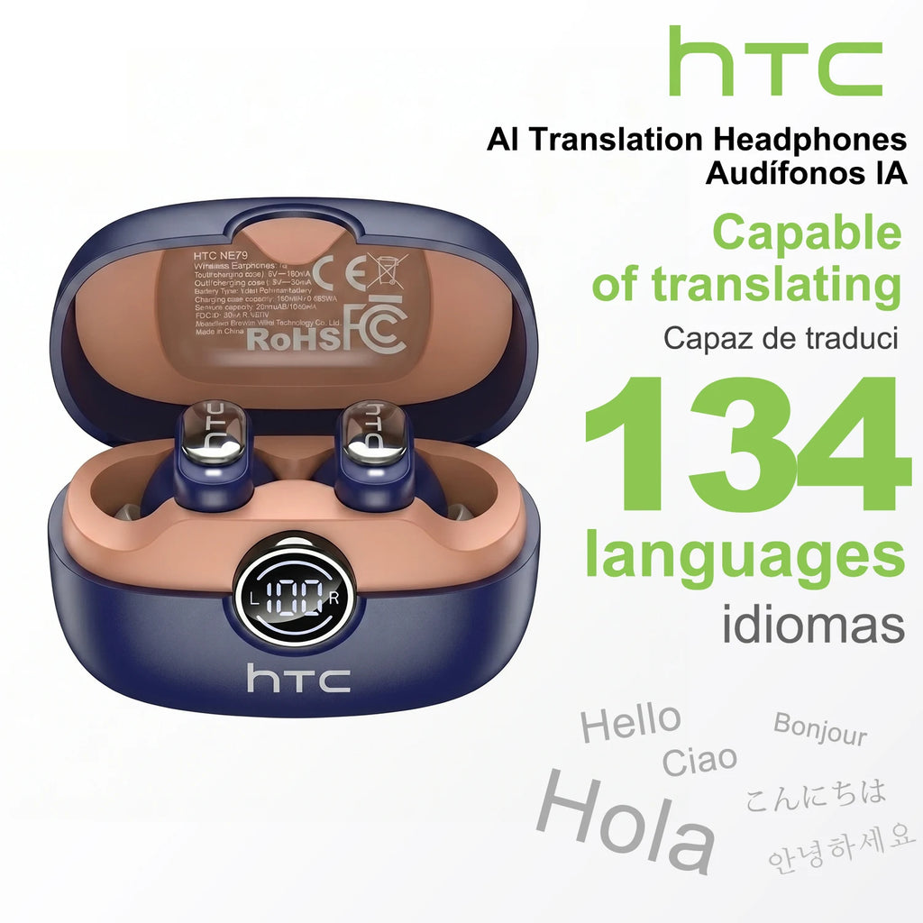 Écouteurs Bluetooth HTC NE79 avec réduction active du bruit
