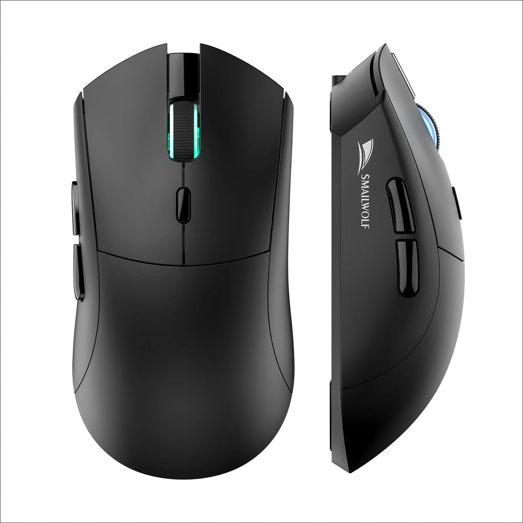 SMAILWOLF RS7 Souris Gaming Sans Fil Bluetooth – Capteur PAW3311, 12 000 DPI, Rechargeable