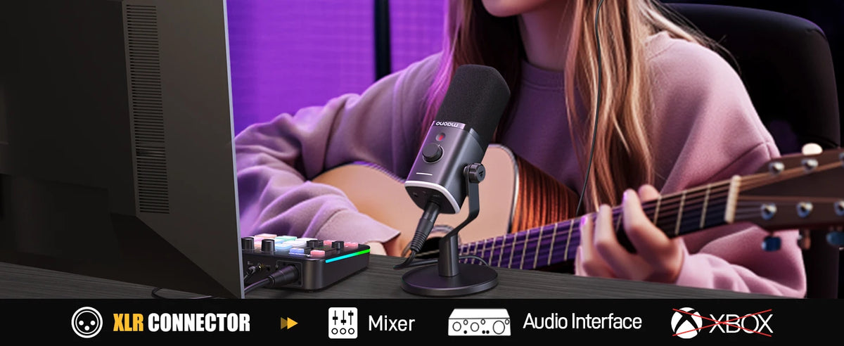 MAONO PD100X - Microphone Dynamique USB/XLR pour Streaming et Gaming