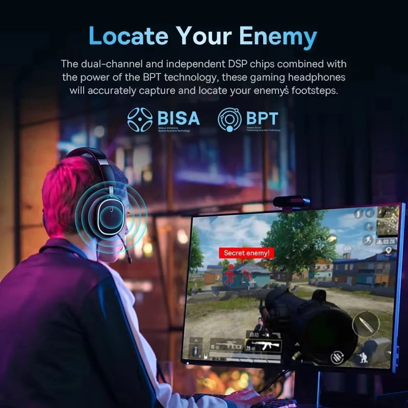 Casque Gaming Sans Fil Baseus GH02 – Bluetooth 5.3, 2.4G, 40H Autonomie, RGB, Micro