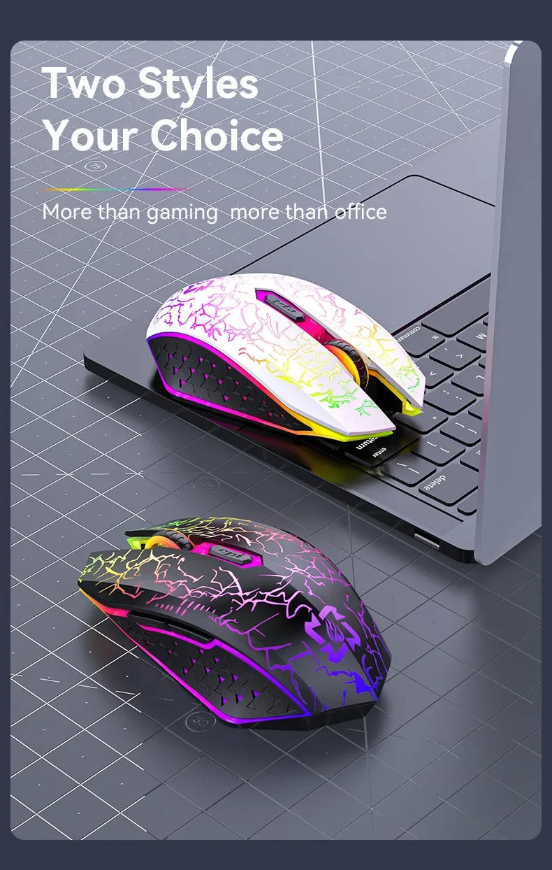 Souris Gaming Sans Fil Bluetooth 5.2 & 2.4G – RGB, 6 Boutons, 1600 DPI