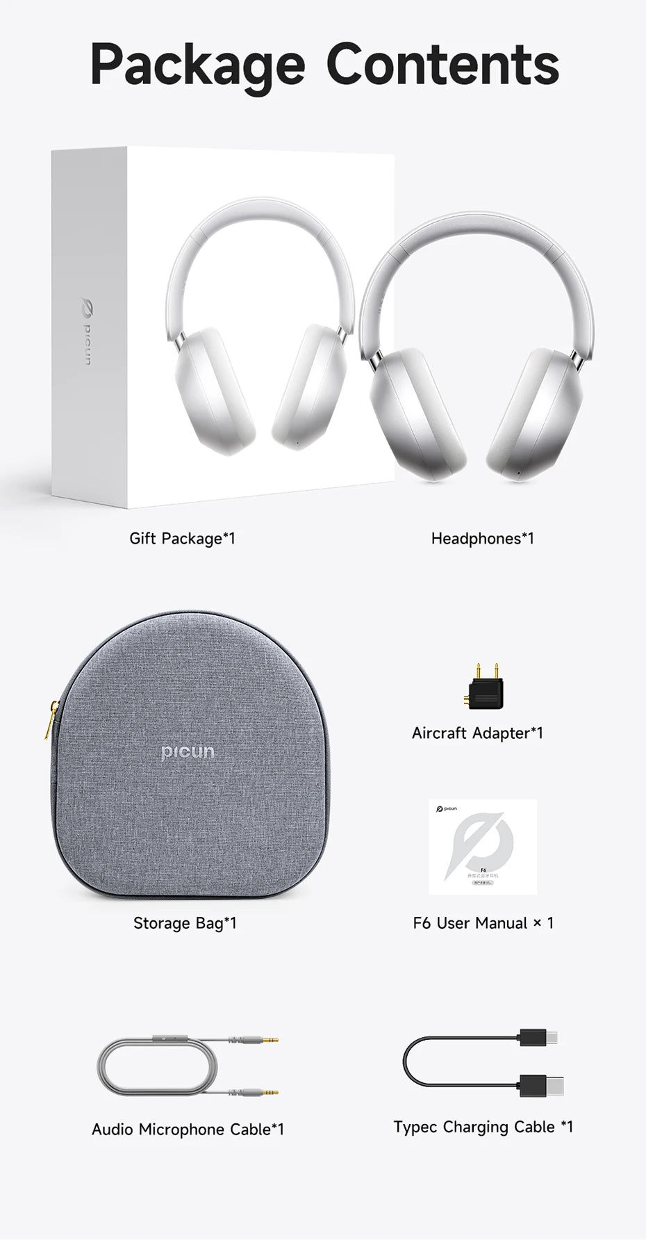 Casque Bluetooth Picun F6 – Réduction de bruit et son 3D