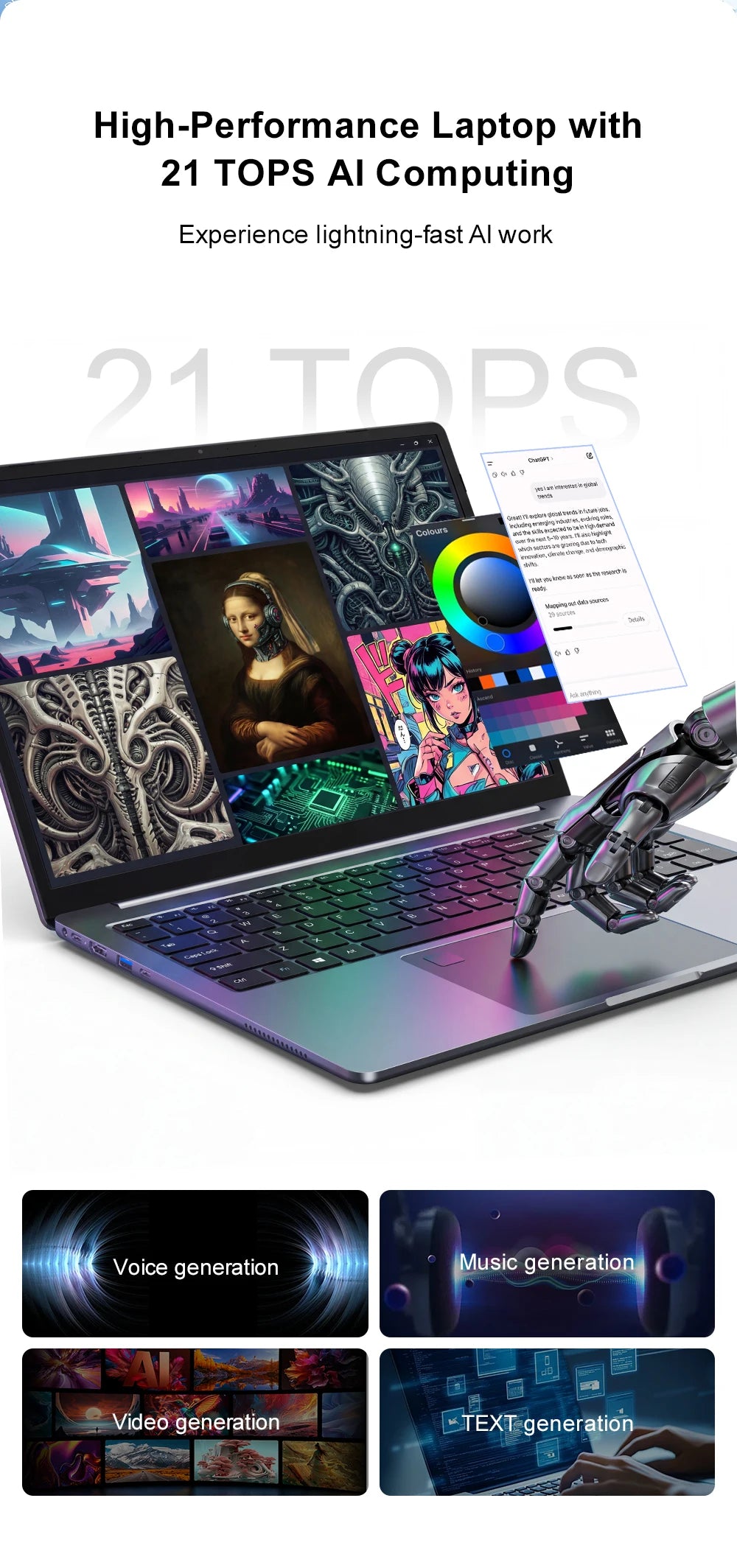 PC portable Ninkear N16 Pro - Intel Core Ultra 5, 16" 2.5K 120 Hz, 16 Go, 1 To SSD