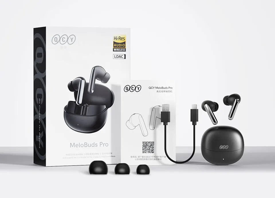 QCY MeloBuds Pro – Écouteurs Bluetooth ANC 46 dB