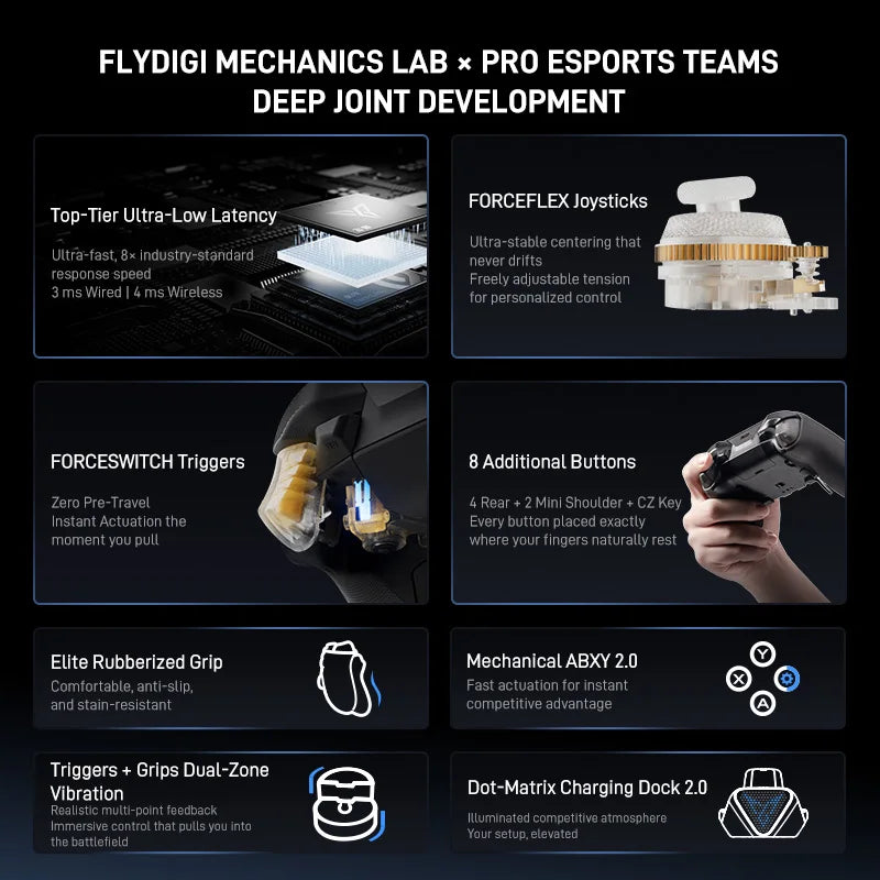 Manette Flydigi Vader 5 Pro – 8 Boutons, Effet Hall, Multi-plateforme (PC, NS2, Mobile, Steam)