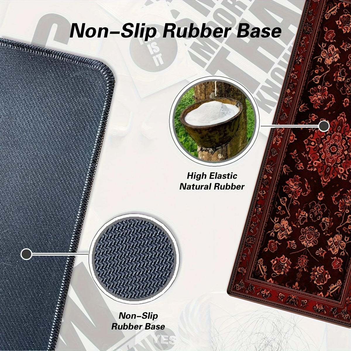 Tapis de Souris Gaming Vintage Motif Persan – Bords Cousus, Base Antidérapante, Multi-Tailles (Mairuige)