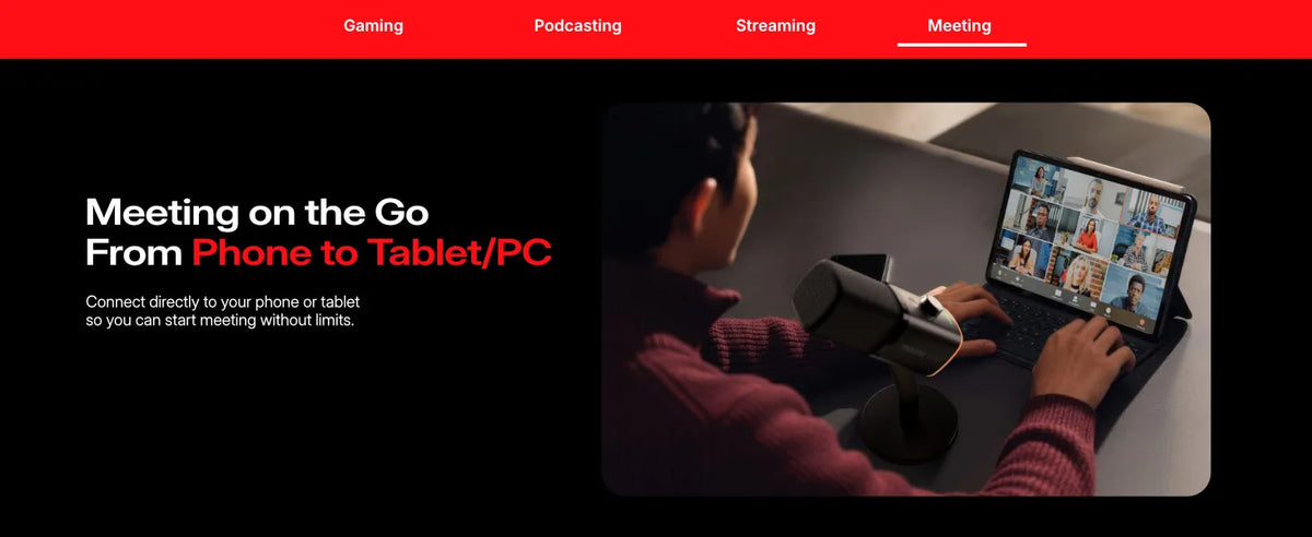 MAONO PD100W - Microphone Dynamique Sans Fil pour Streaming et Gaming