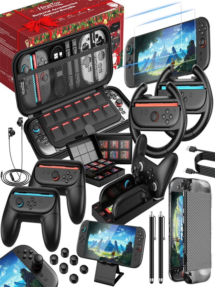 Kit Accessoires 21-en-1 Nintendo Switch 2 – Étui EVA + Accessoires Complets