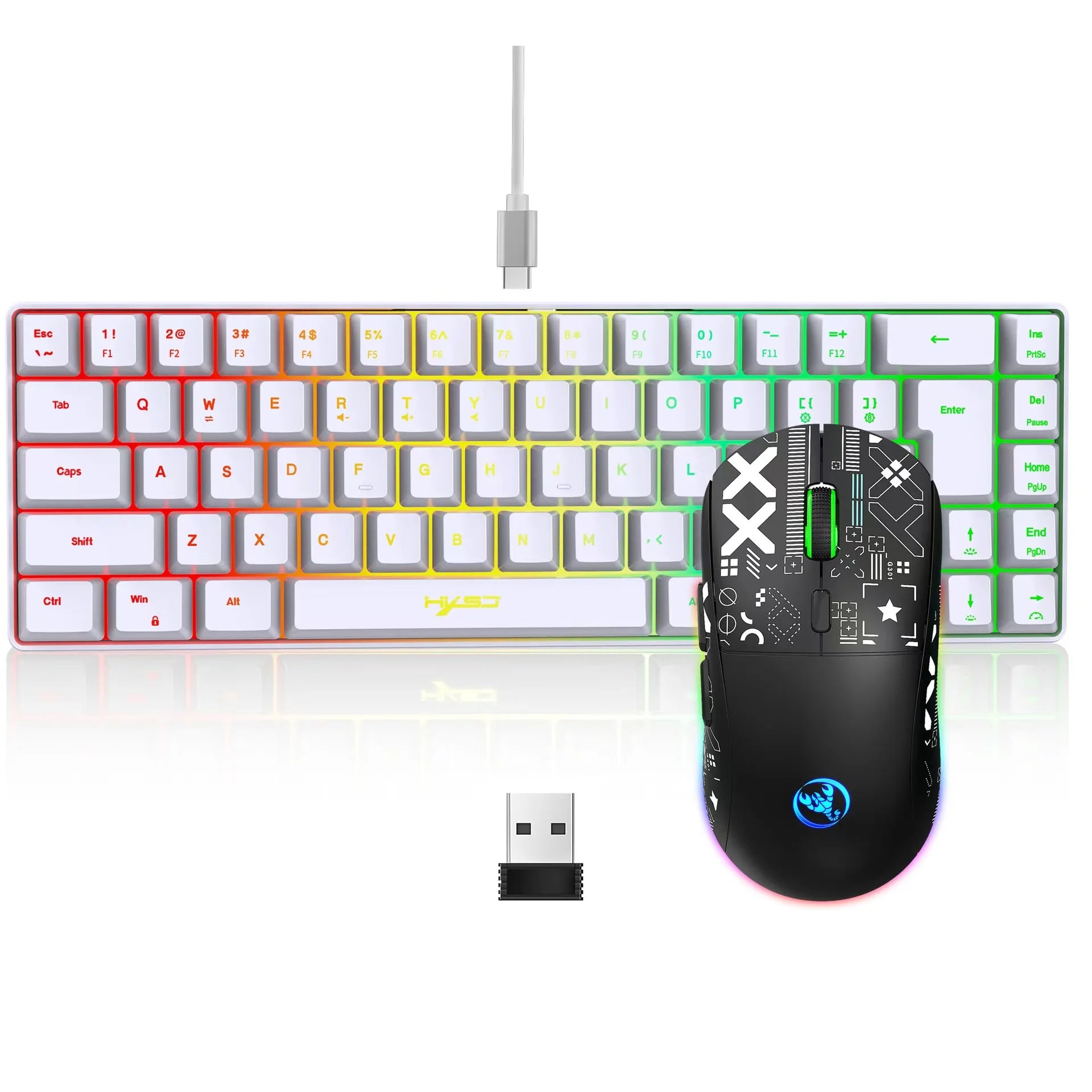 Clavier et souris combo ensemble gamer blanc clavier combo ordinateur filaire claviers souris bureau teclado pour ordinateur portable