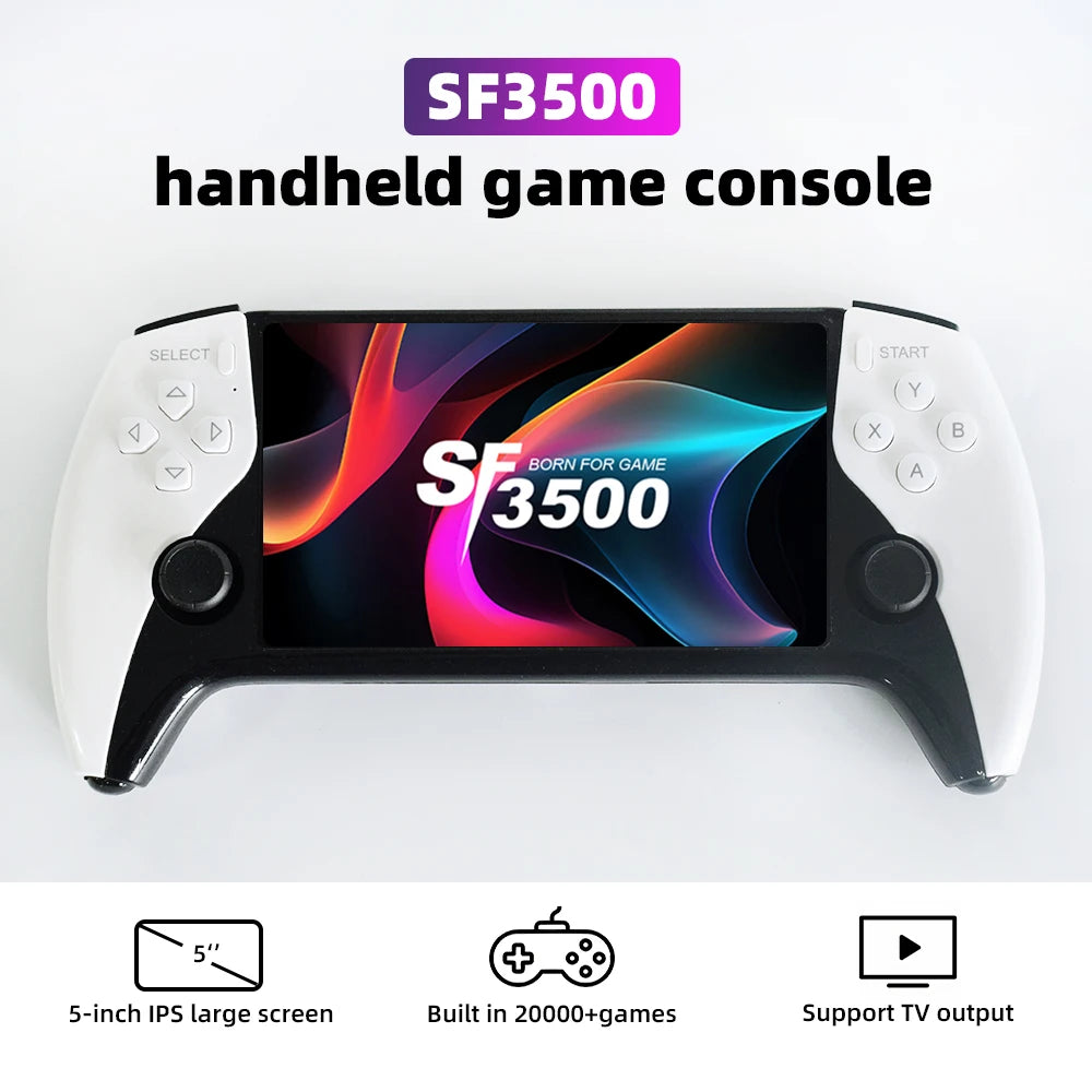 Console Rétro Portable SF3500 – Grand Écran IPS 5", Sortie HDMI, 20 000+ Jeux