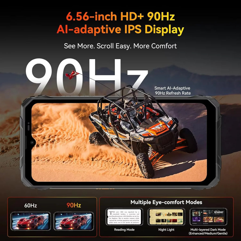 Blackview Fort 1 – smartphone robuste 4G, 6 Go RAM, 256 Go, 10 000 mAh