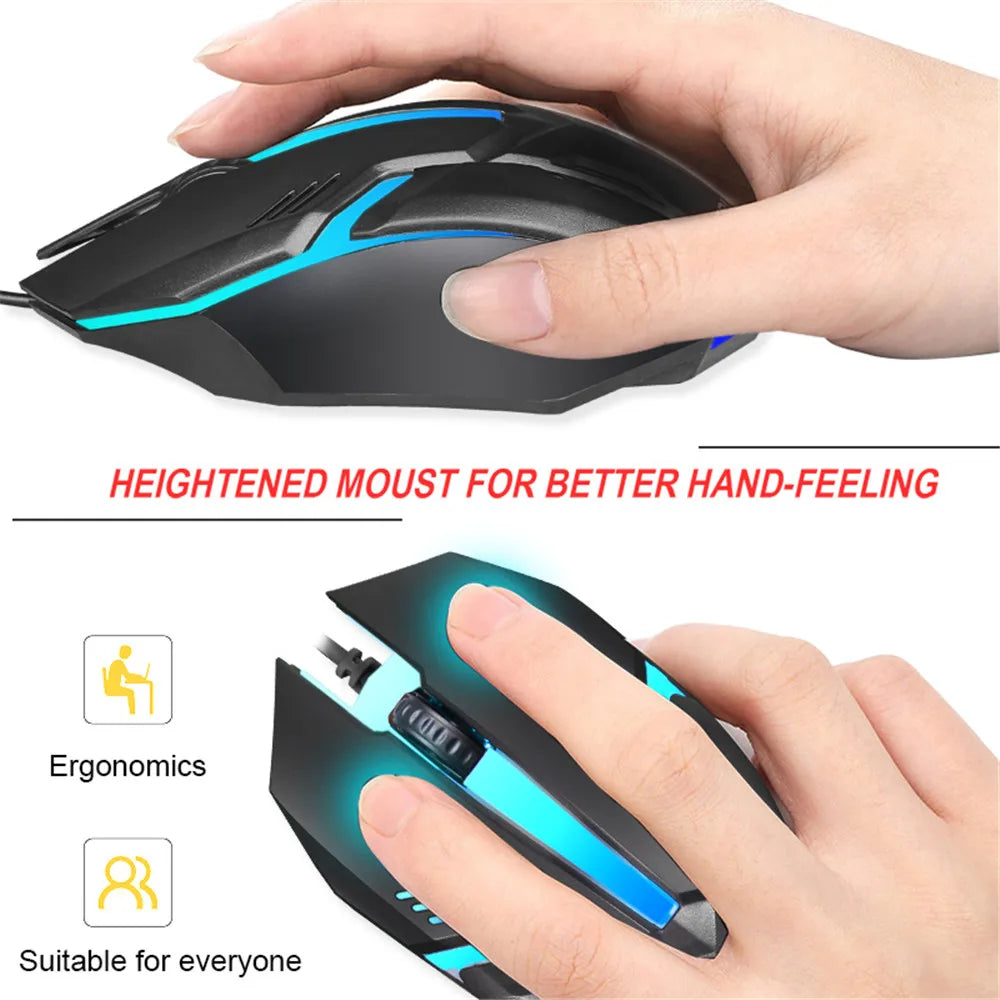 Souris Gaming LED USB Filaire 5000 DPI – Éclairage RGB 7 couleurs