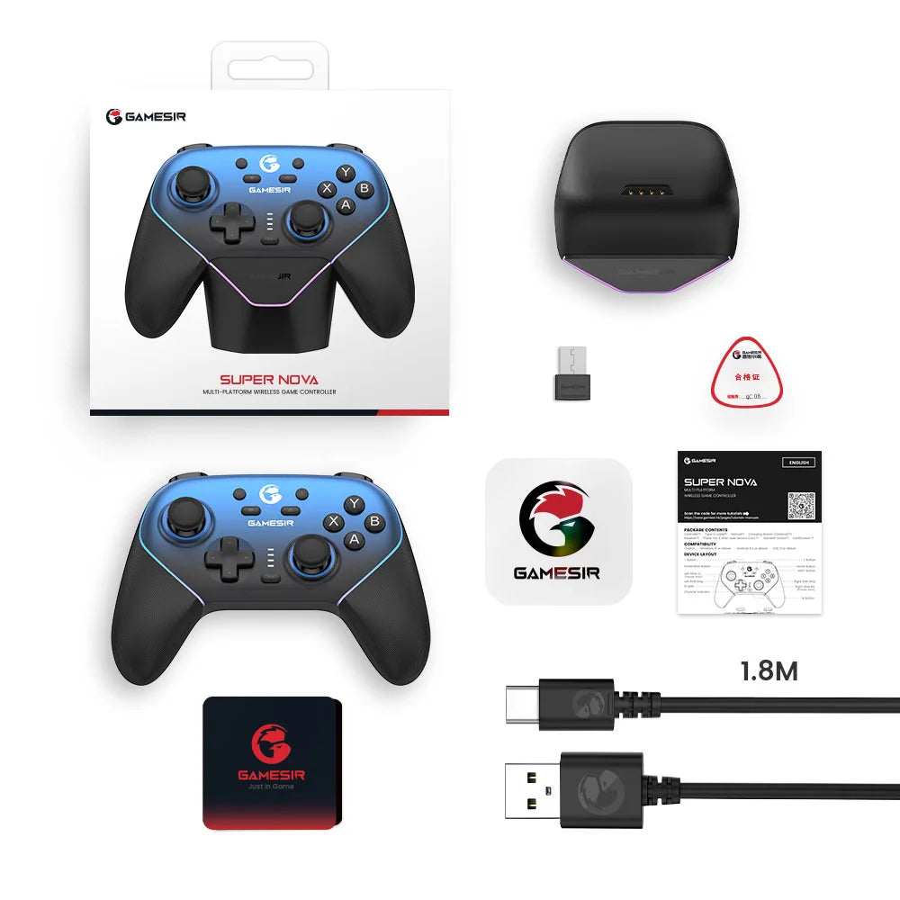 Manette sans fil GameSir Super Nova T4n Pro à joysticks Hall