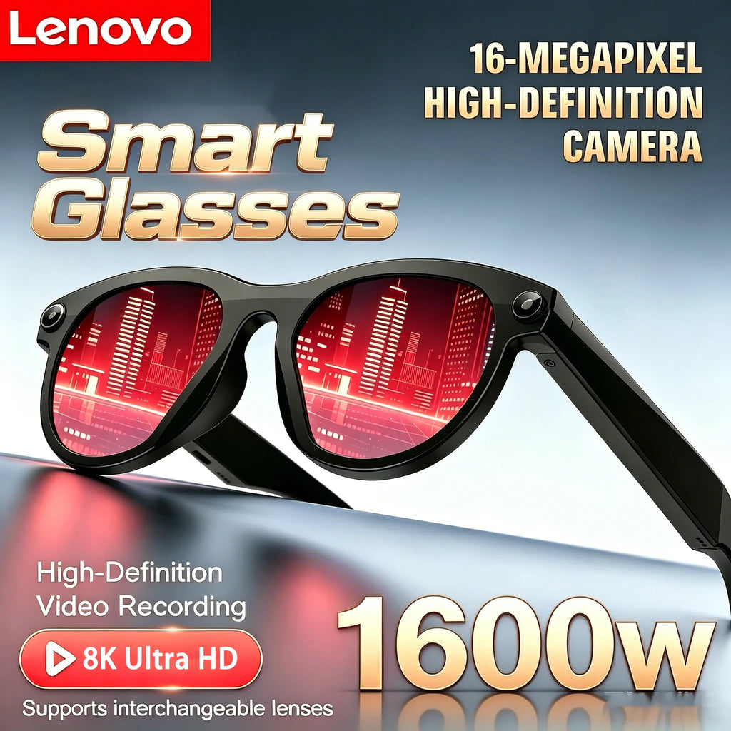 Lunettes intelligentes Lenovo F06 avec caméra et Bluetooth