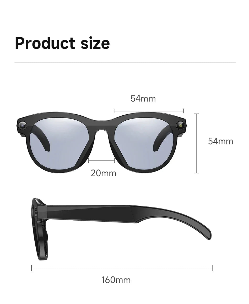 Lunettes intelligentes Lenovo F06 avec caméra et Bluetooth