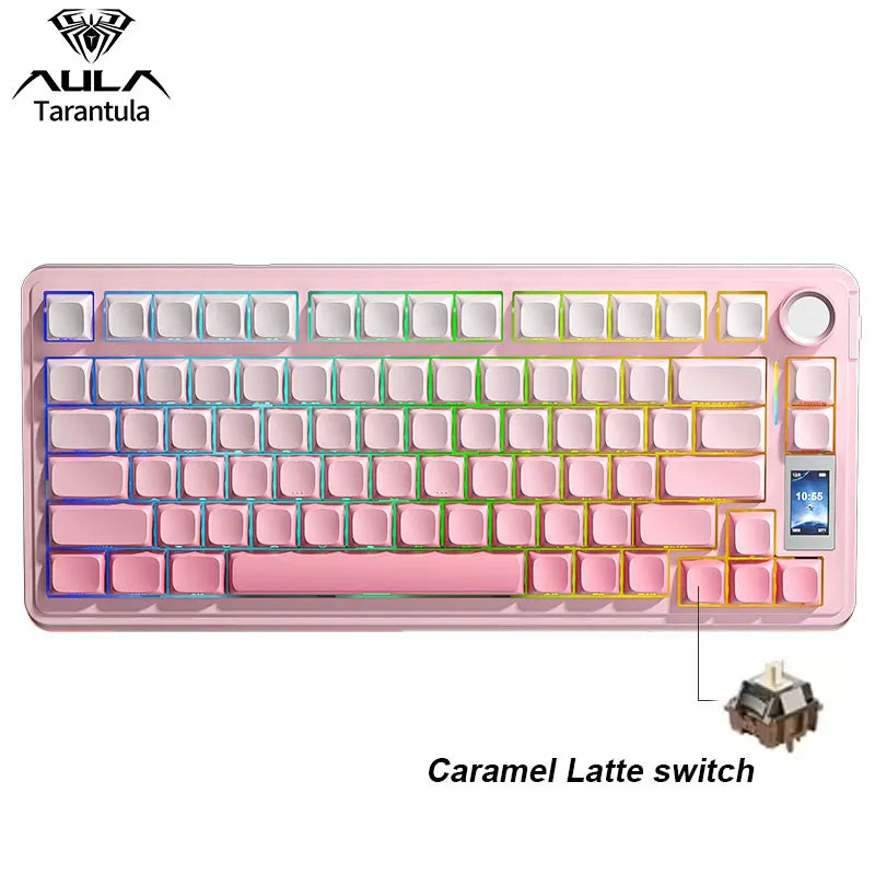 Clavier Gaming Mécanique AULA S75 Pro – 75%, Tri-Mode, Hot-Swap, RGB, Écran LCD, 4000 mAh
