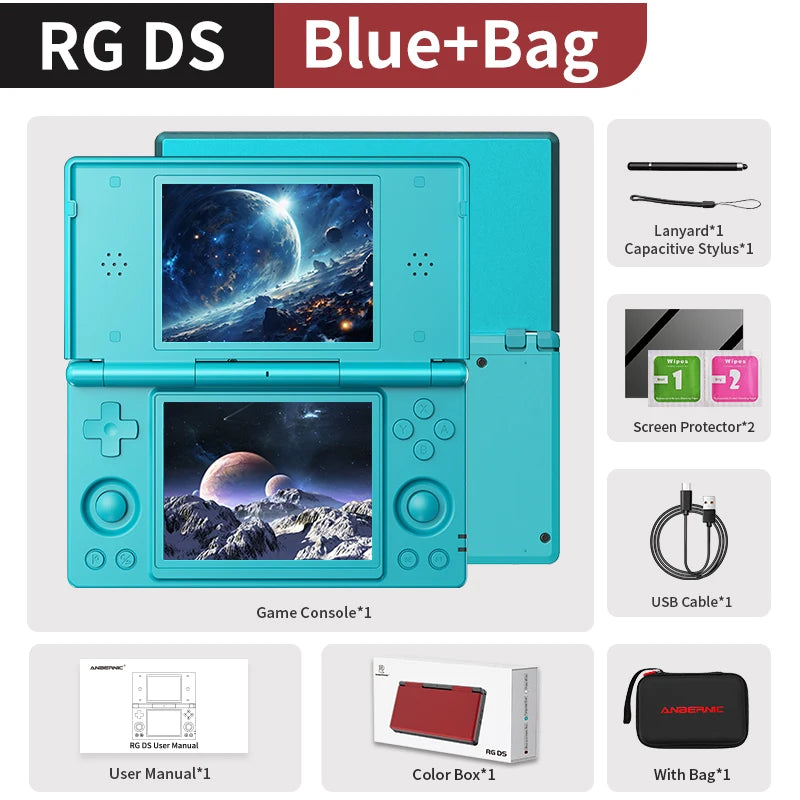 Console de jeu portable Anbernic RG DS, écran IPS double 4 pouces, Android, 4000 mAh, lecteur de jeux vidéo à écran rabattable, prend en charge le streaming Wifi RixelHK