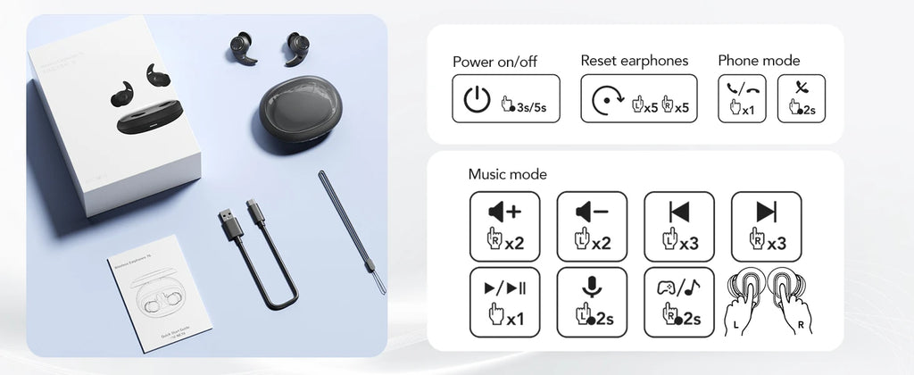 Écouteurs Bluetooth HTC avec traduction IA et boîtier tactile