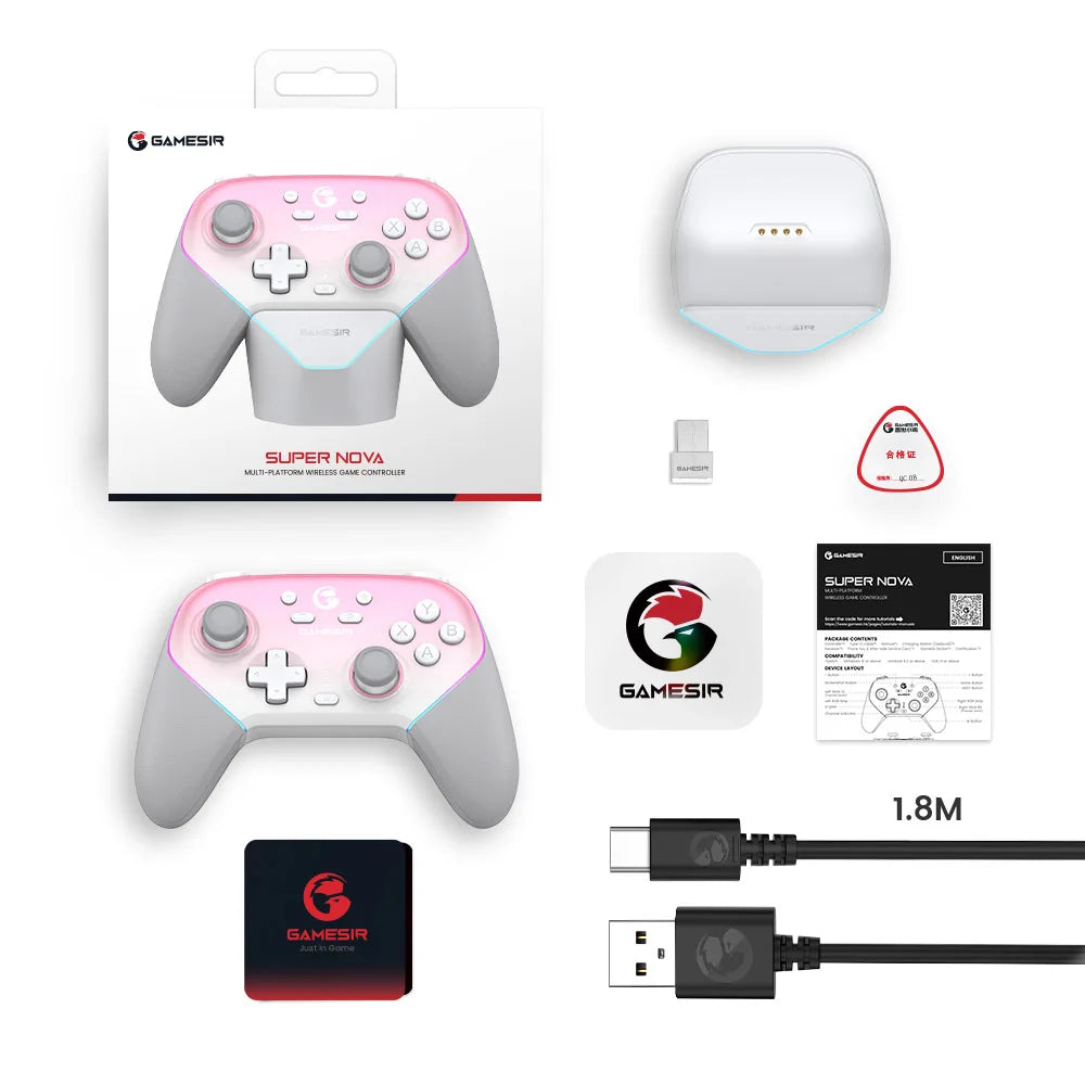 Manette sans fil GameSir Super Nova T4n Pro à joysticks Hall