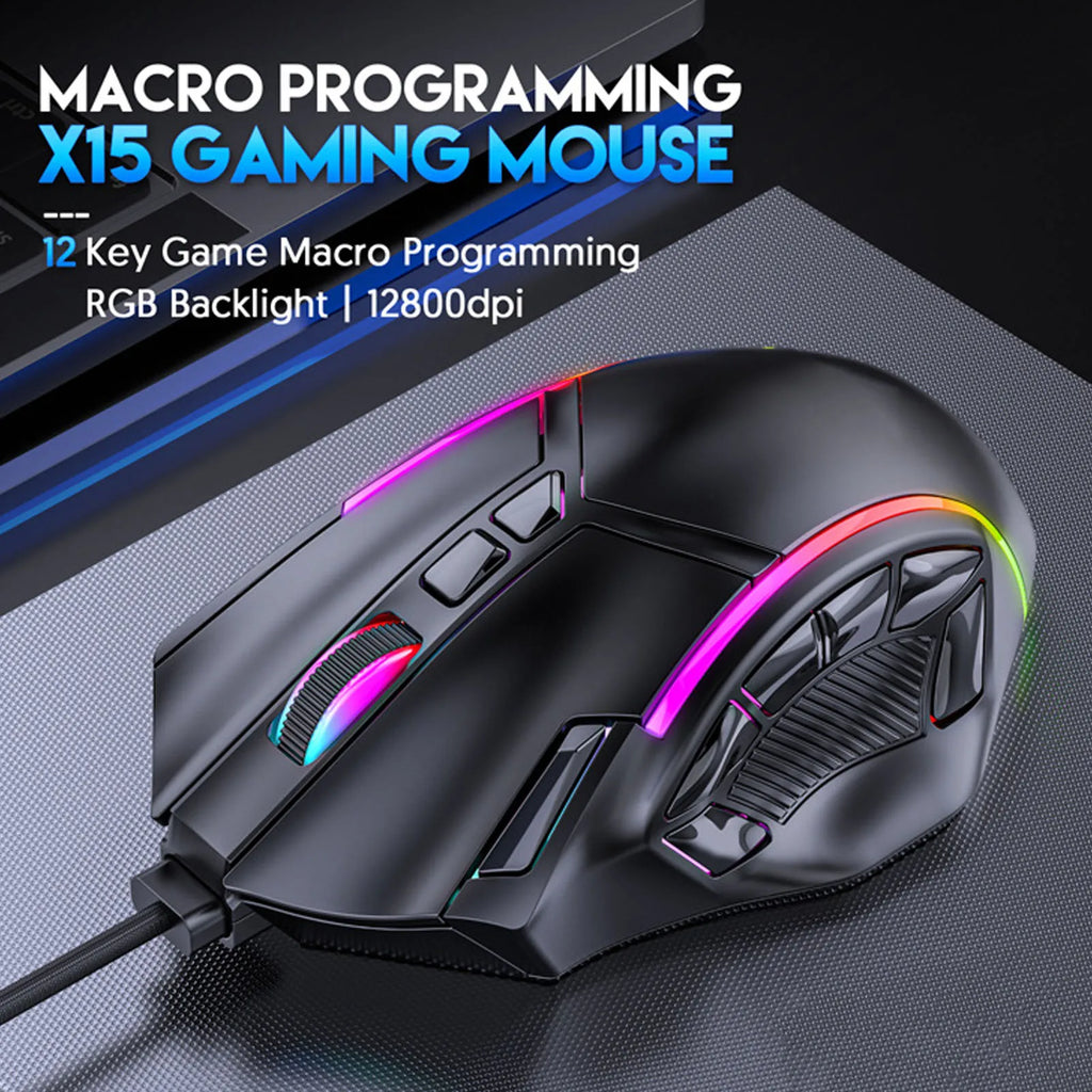 Souris de jeu RGB 12800DPI, filaire, 12800DPI, 12 touches, définition Macro, accessoires de remplacement pour ordinateur - LE COIN  DES GAMERS - Souris de jeu RGB 12800DPI, filaire, 12800DPI, 12 touches, définition Macro, accessoires de remplacement pour ordinateur - LE COIN  DES GAMERS - LE COIN  DES GAMERS