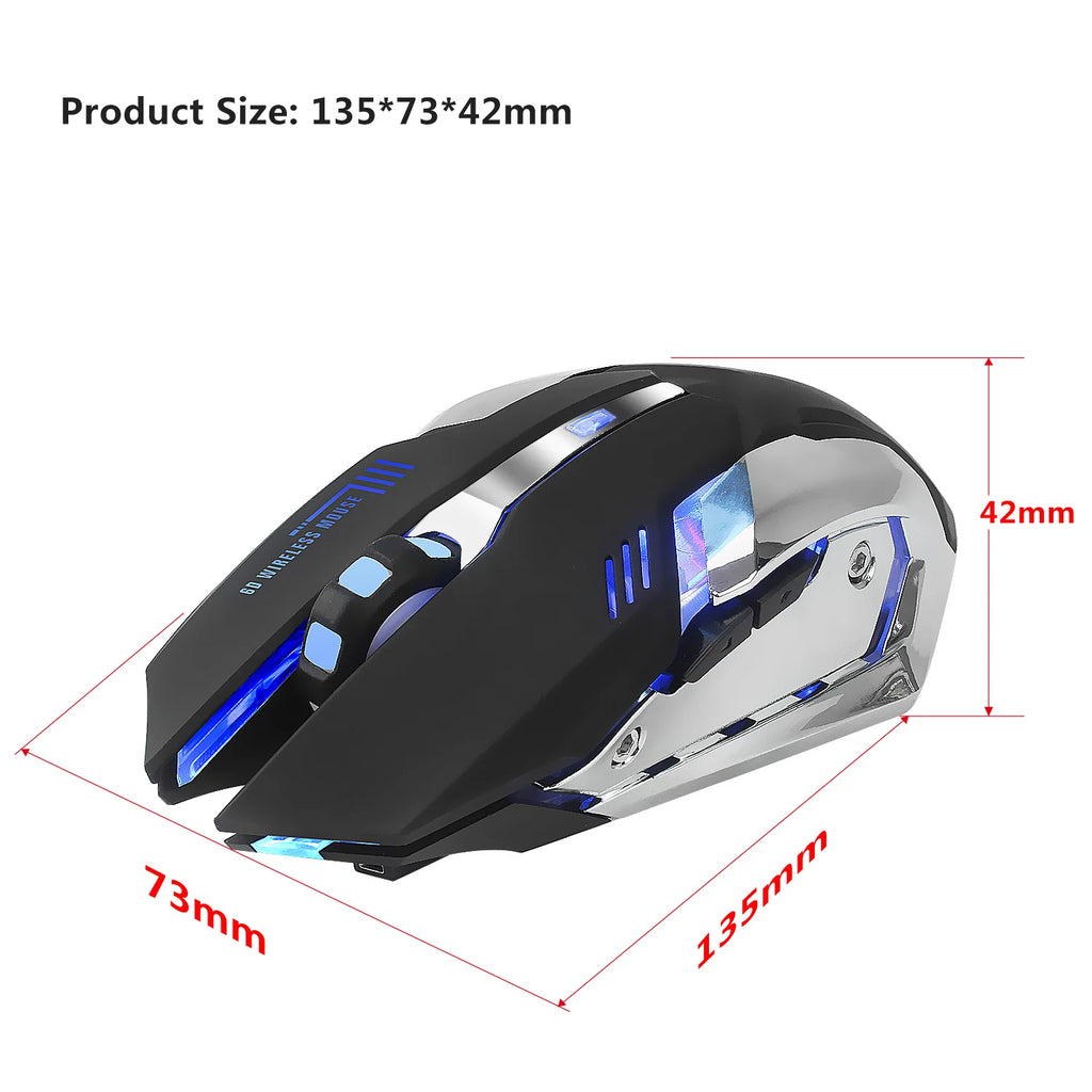 HXSJ M10 – Souris Gaming Sans Fil 2400 DPI, Rétroéclairage 7 Couleurs, Ergonomique
