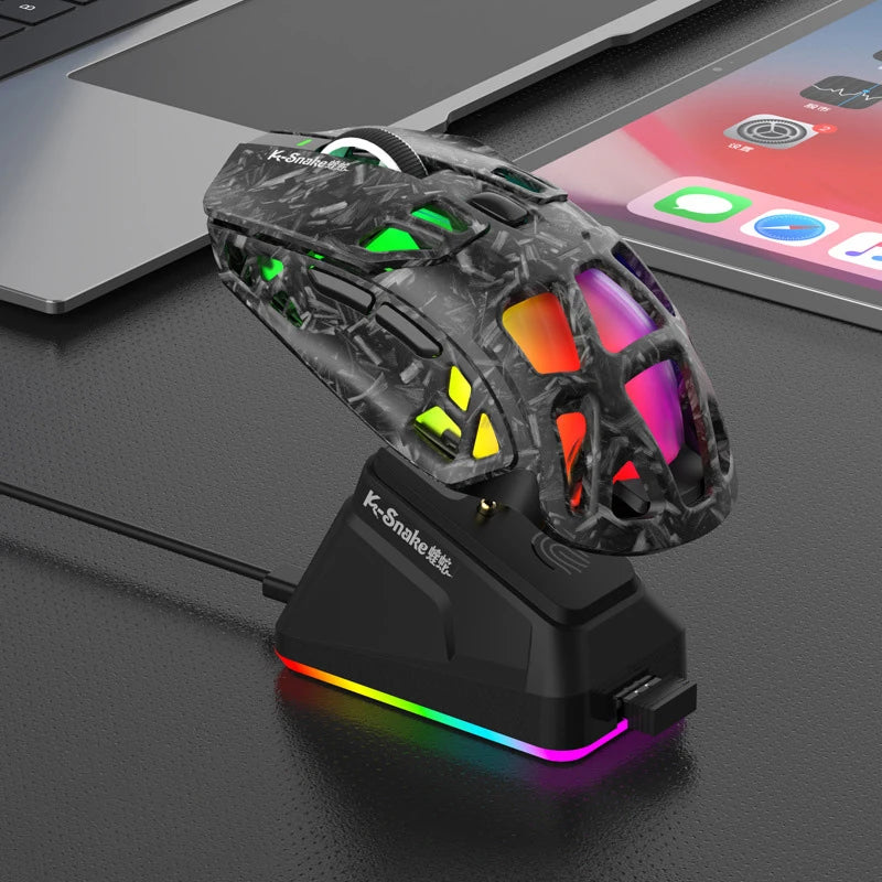 Souris Gaming Lenovo Tri-Mode RGB – 12000 DPI, Sans Fil 2.4G/Bluetooth/Filaire