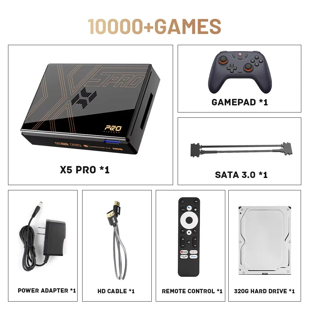 Kinhank Super Console X5 PRO – 10 000/16 000 Jeux, 8K, Android 12, Wi-Fi 6