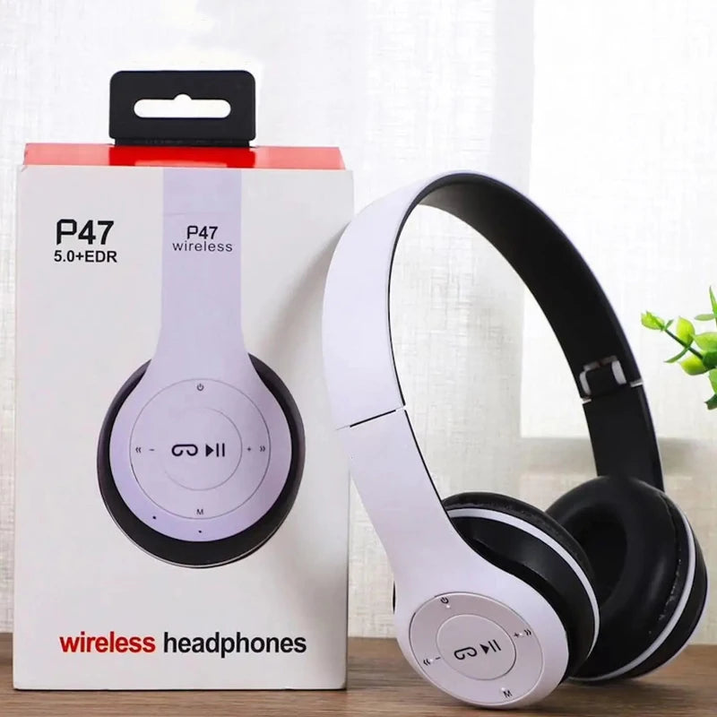 Casque Bluetooth Sans Fil Pliable P47 – Stéréo HiFi, Micro Intégré, Carte SD