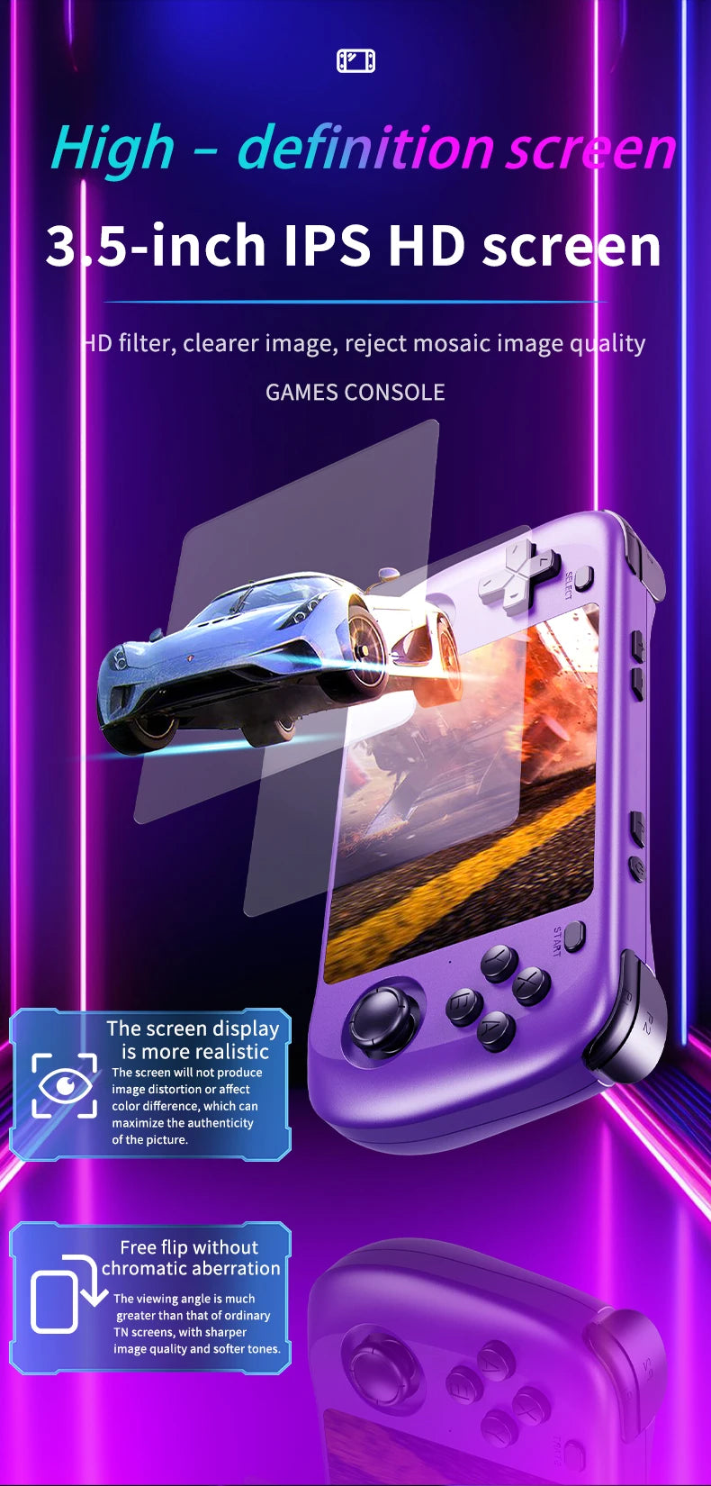 Console de Jeu Rétro H36S 2026 Portable avec Écran IPS HD 64 Go 128 Go Système d'Exploitation Open Source Jeux Classiques