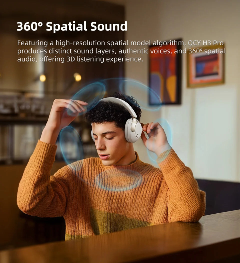 Casque Sans Fil QCY H3 Pro ANC – Réduction Bruit 50dB, LDAC Hi-Res, 55H, Bluetooth 5.4