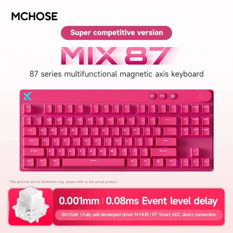 MCHOSE Mix87 Clavier Mécanique Gaming 75% – Interrupteur Magnétique, 8K Hz, 0.08ms, Hot-Swap, RGB