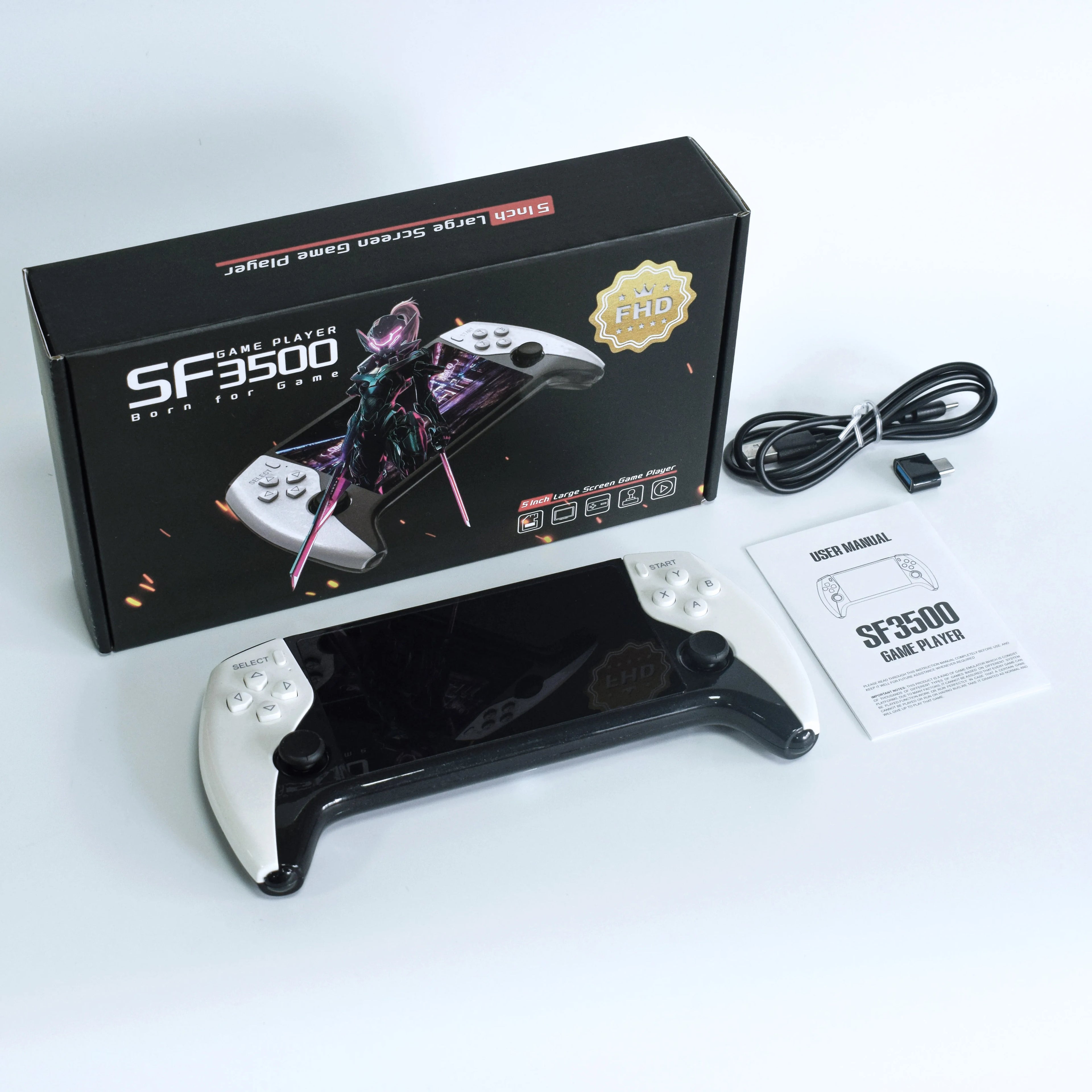 Console Rétro Portable SF3500 – Grand Écran IPS 5", Sortie HDMI, 20 000+ Jeux