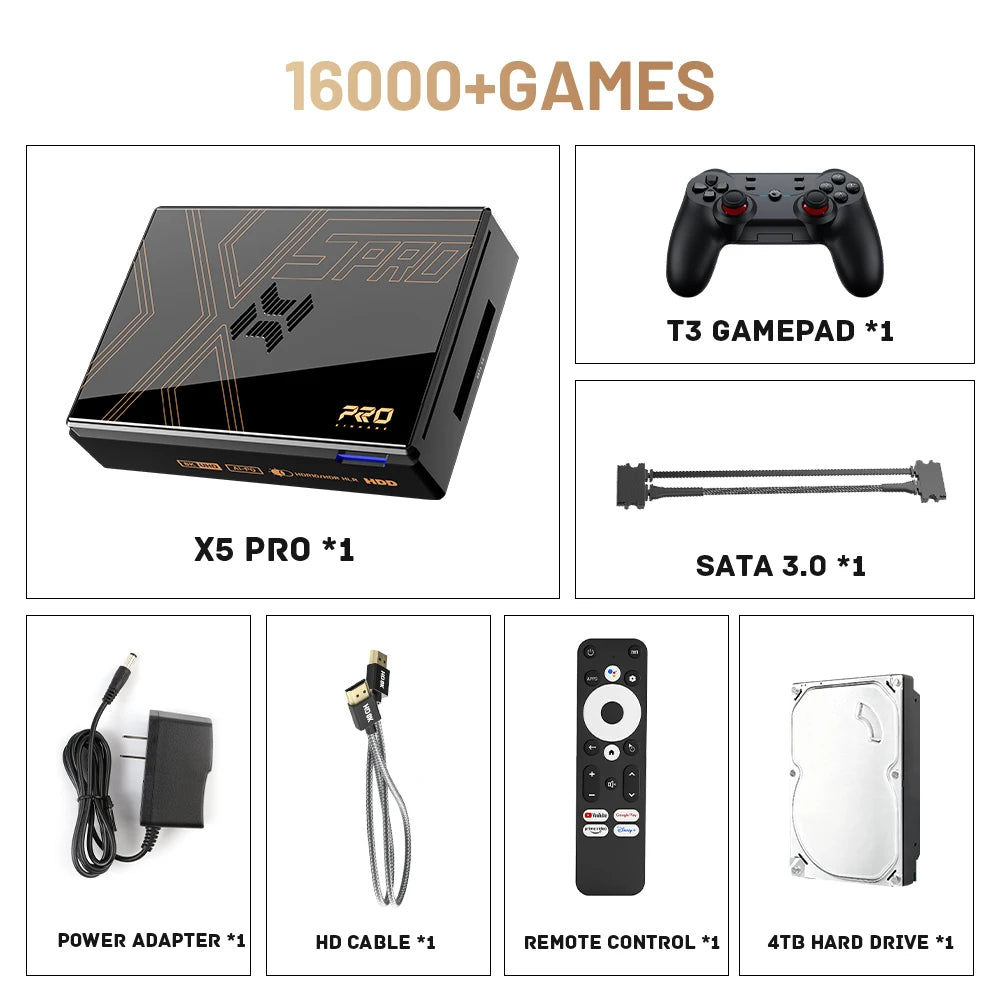Kinhank Super Console X5 PRO – 10 000/16 000 Jeux, 8K, Android 12, Wi-Fi 6