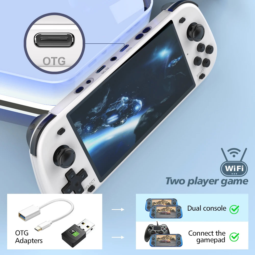 Console Rétro Portable R50S – Grand Écran IPS 5,1", Batterie 4200 mAh, 20 000+ Jeux
