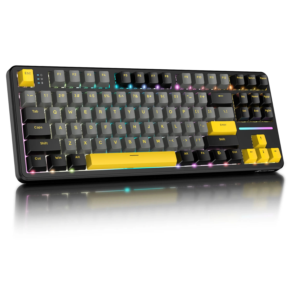 Attack Shark X87 – Clavier Gaming Mécanique Sans Fil | Triple Mode BT/2.4GHz/USB-C | 87 Touches | Hot-Swap | RGB | Pré-lubrifiant