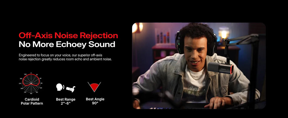 MAONO PD100W - Microphone Dynamique Sans Fil pour Streaming et Gaming