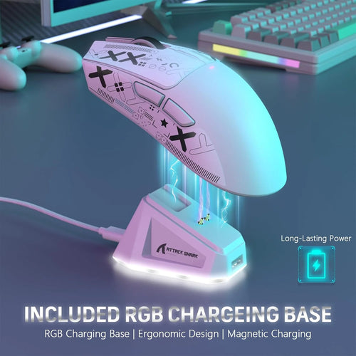 Attack Shark X11 – Souris Gaming Sans Fil Tri-Mode | 22K DPI | RGB | Ultra-Légère 59g | Bluetooth / 2.4G / USB-C
