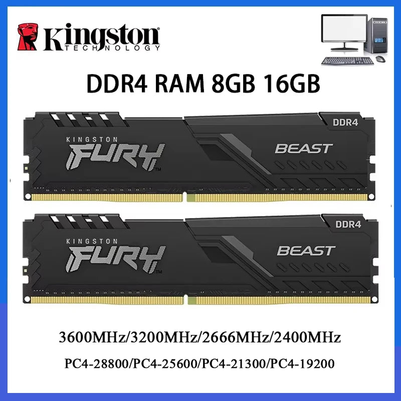 Mémoire RAM DDR4 Kingston BEAST pour PC de bureau